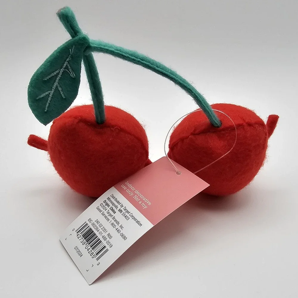 New Target Spritz Felt Cherry Duo Buddies Valentine's Day Figurine Holding Hands